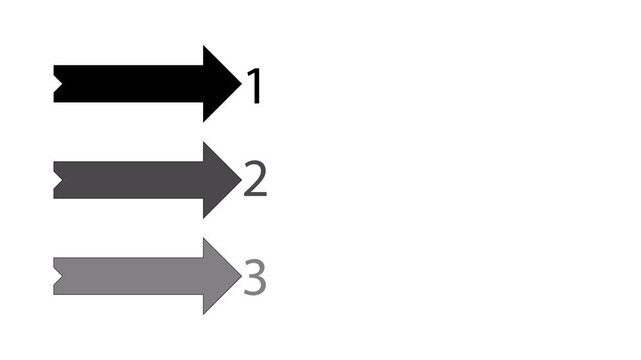 Animated Three Horizontal Infographic Arrows for Business Step Banner