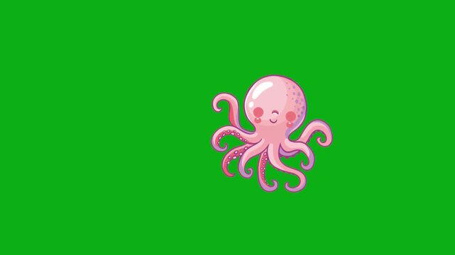 octopus pink marine mollusk tentacles ocean reef aquarium aquatic premium stock media clip for professional video editing projects. this high-end visual element is perfectly