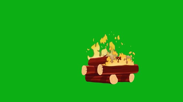 campfire logs fire flame heat smoke embers burn warmth outdoor camping premium stock media clip for professional video editing projects. this high-end visual element is perfectly