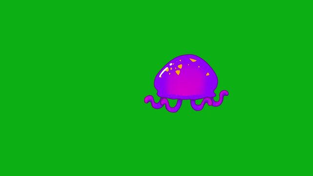 jellyfish purple marine invertebrate aquatic ocean swim current depth premium stock media clip for professional video editing projects. this high-end visual element is perfectly