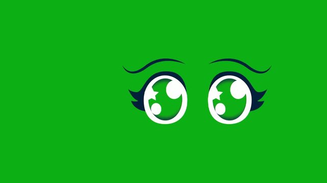 eyes bright green sparkling anime style shine premium stock asset element for professional video creators. this specialized graphic layer is optimized perfectly for overlay