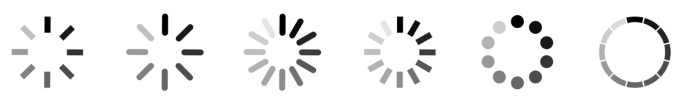 preloader icon set vector. buffering loading icons progress bar pack for website UI design template