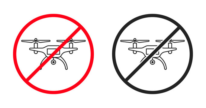 no drone zone sign. no drone zone prohibition sign set for restricted fly areas and safety regulations