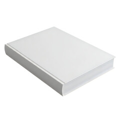 Fototapeta premium Blank white book with empty hard cover isolated on white background