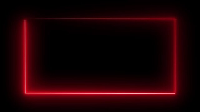 Neon Border Frame Isolated on Transparent Background, Futuristic Light Box Overlay Design Element