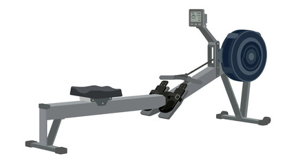 Naklejka premium Rowing machine exercise equipment fitness gear.