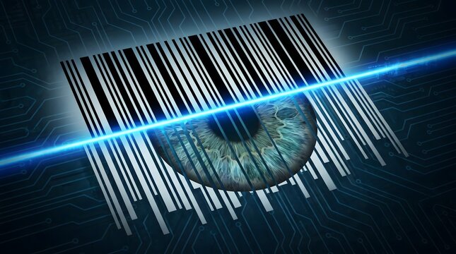Biometric iris eye scanner technology concept
