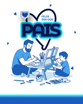Banner Post Feliz Dia dos Pais Happy Father's Day Banner Post