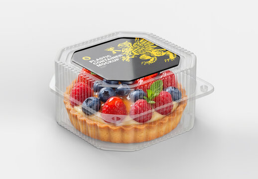 Plastic Clamshell Container with Fruit Tart
