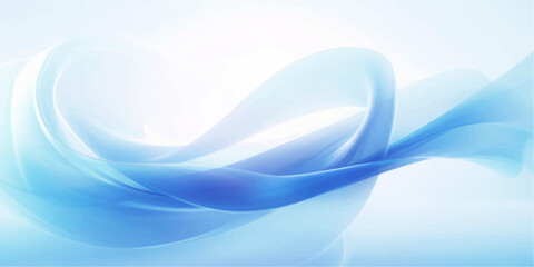 Fototapeta premium Abstract blue and white flowing waves create a serene and elegant background, suggesting fluidity and calm.