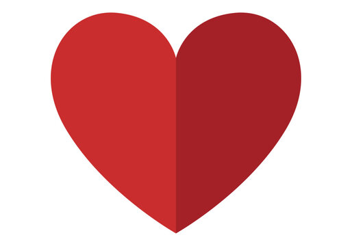 Coraz&oacute;n rojo dividido en dos partes