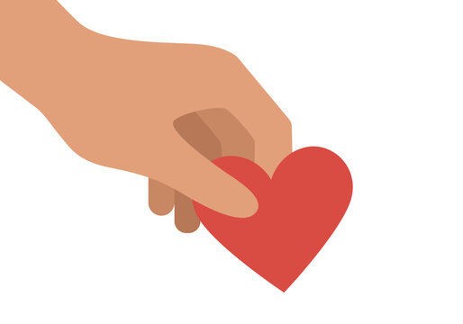 Mano sosteniendo un coraz&oacute;n rojo