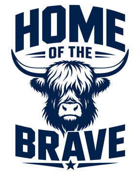 Home of the brave t shirt design with bison head t shirt clothing celebration