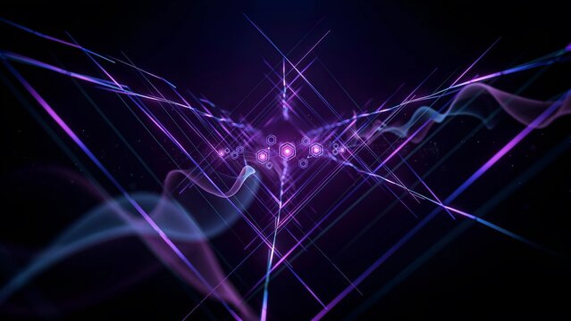 近未来的な紫色のサイバーテクノロジーの抽象背景