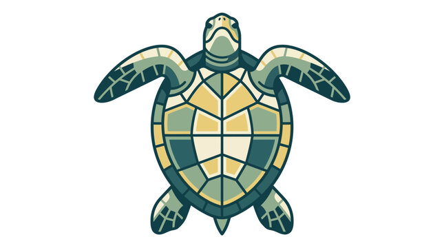 Colorful turtle mosaic art piece.