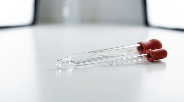 Red handled electronic diodes on table.
