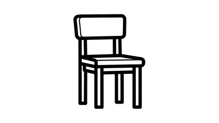 Fototapeta premium Minimalist line art illustration of a simple chair with a square seat and backrest.