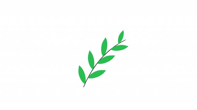 Branch Leaf Animation 4K Alpha Channel Seamless Loop Motion Graphic