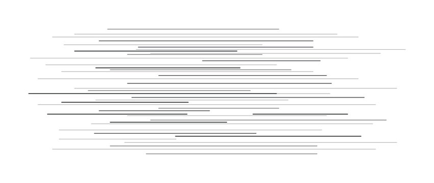 Abstract Horizontal Speed Lines Pattern &ndash; Minimalist Black and Grey Linear Speed Effect Texture, Dynamic Fast Motion Geometric Parallel Lines Vector