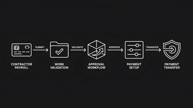Contractor payroll process from payment to transfer