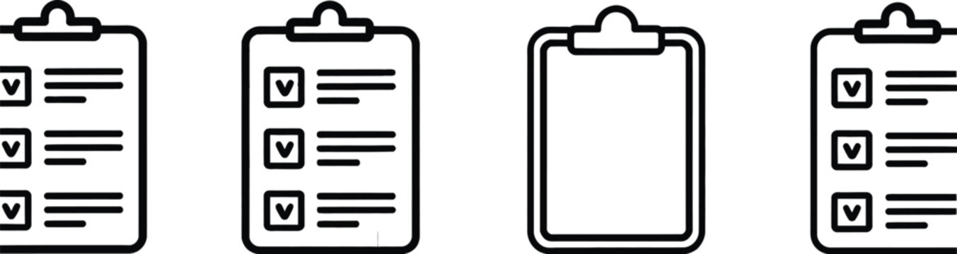 Checklist icon vector illustration featuring checkboard and clipboard symbols for task management and documentation.