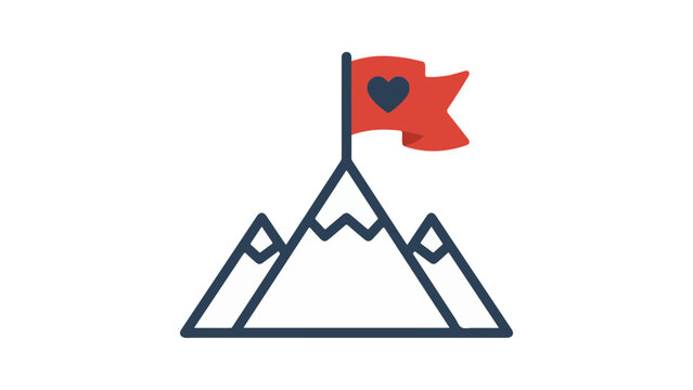 Triangular mountain flag featuring a bold red maple leaf design set against a transparent background.