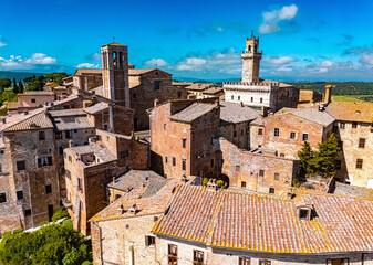 Naklejka premium Aerial view of Montepulciano,Tuscany, Italy