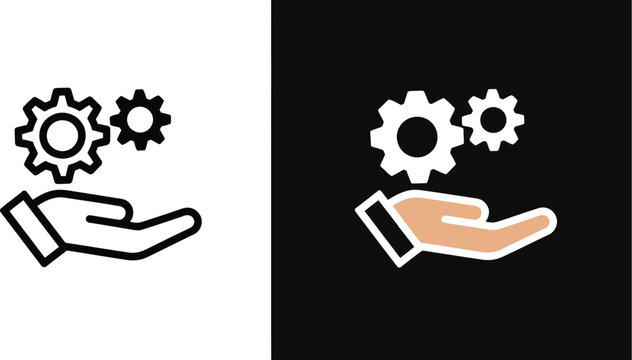 Safe operation icon vector illustration with black and white design for workplace safety compliance.