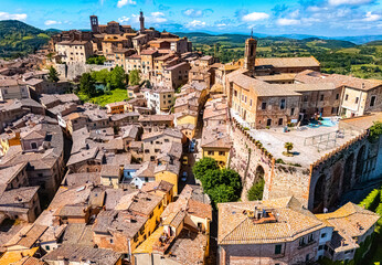Naklejka premium Aerial view of Montepulciano,Tuscany, Italy