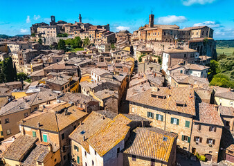 Naklejka premium Aerial view of Montepulciano,Tuscany, Italy