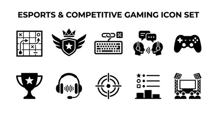 Minimalist Esports and Competitive Gaming Vector Icon Set © عبدالله