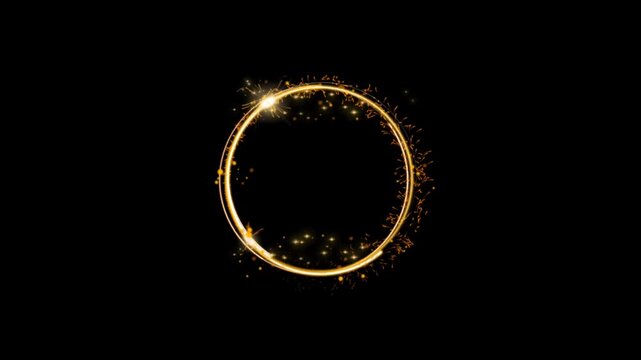 Golden ring on black background.