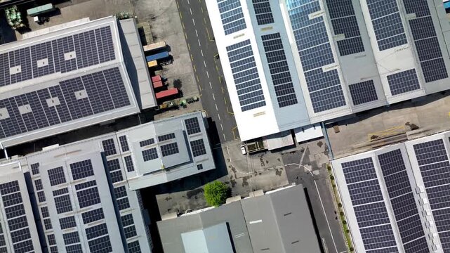 Industrial Renewable Energy System Featuring Rooftop Solar Power Installation