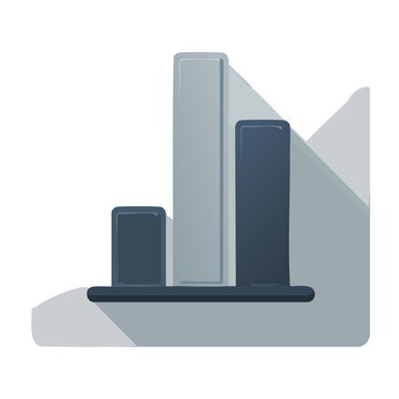 Flat design bar chart icon on transparent background