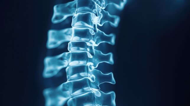 Stylized X-ray of Human Spine, Gigapixel Detail