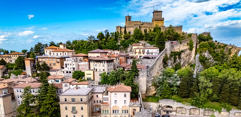 Obraz premium View of San Marino, a microstate on the Italian Peninsula
