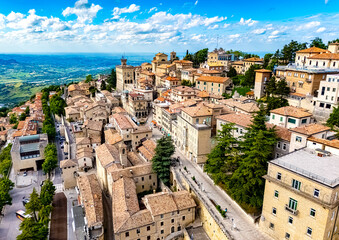 Obraz premium View of San Marino, a microstate on the Italian Peninsula