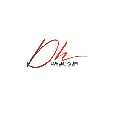 DH Logo Design, DH Initials Monogram, DH Handwritten Signature Logo, Elegant DH Letters, Luxury Monogram Vector, Custom Branding Identity, Premium Typography Design
