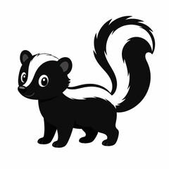 Fototapeta premium Cute Cartoon Skunk Illustration Vector Isolated on White Background