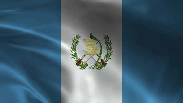 Guatemala flag animation with realistic fabric texture and dramatic lighting