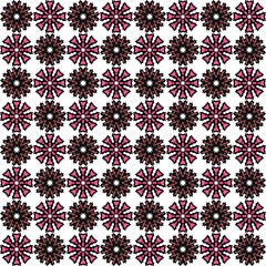 Fototapeta premium Pink Brown Two Tone Floral Medallion Seamless Repeat Pattern Surface Background