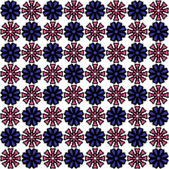 Fototapeta premium Blue Pink Two Tone Floral Medallion Seamless Repeat Pattern Surface Background