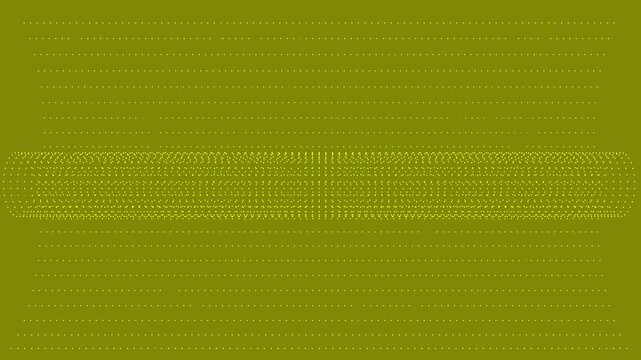 Abstract animated background with an olive green backdrop and glowing yellow light dots arranged in a sheet-like formation that curls and rolls horizontally.