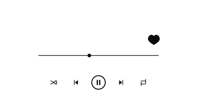 Minimalist Music Player Interface with Heart Icon
