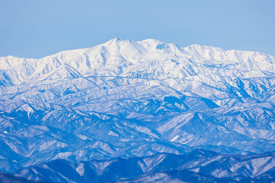 日本の風景・冬　奥飛騨　新穂高ロープウェイから白山を望む