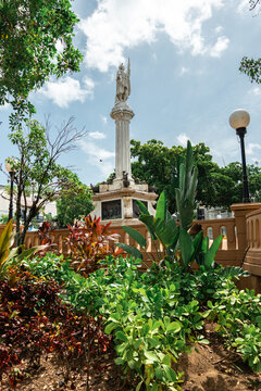 Statue in a square in Old San Juan Puerto Rico 
