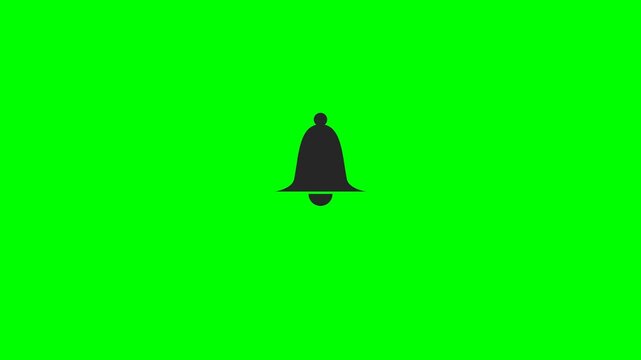 Animated Notification Bell Icon on Green Screen