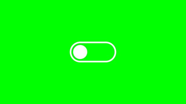White Toggle Switch Icon Animation on Green Screen