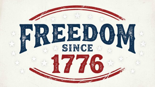 Freedom since 1776 patriotic design with stars and stripes