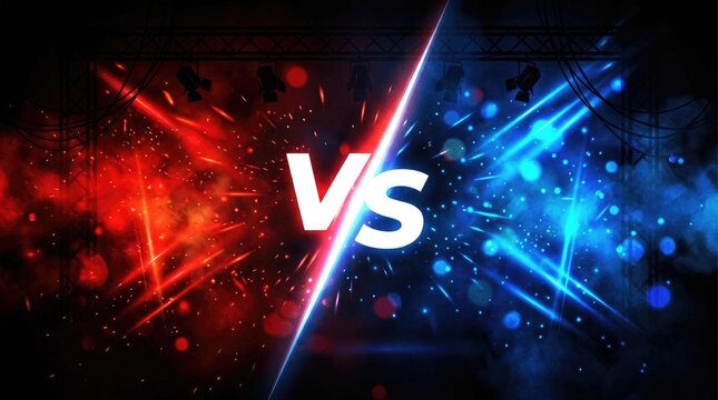Versus battle background with red and blue energy effects